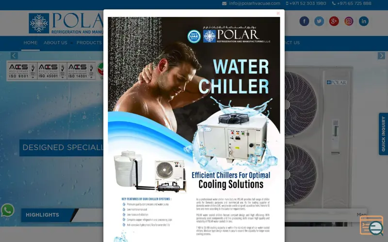 Screenshot of Polar Refrigerationand Manufacturing LLC