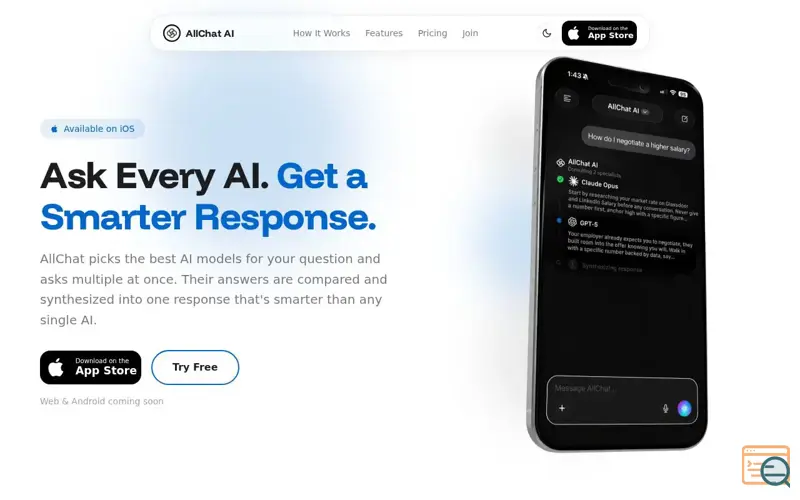 Screenshot of AllChat AI