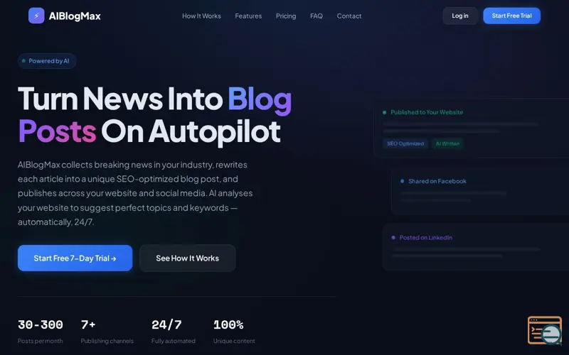 Screenshot of AIBlogMax