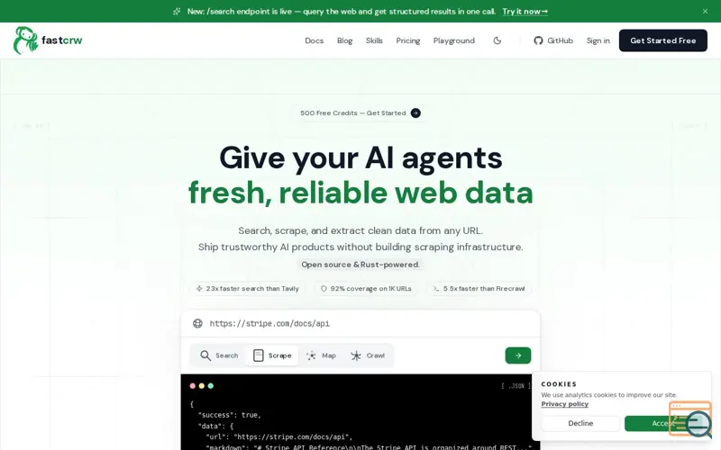 Screenshot of fastCRW