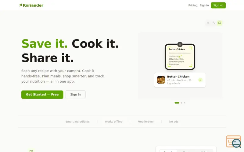 Screenshot of Koriander