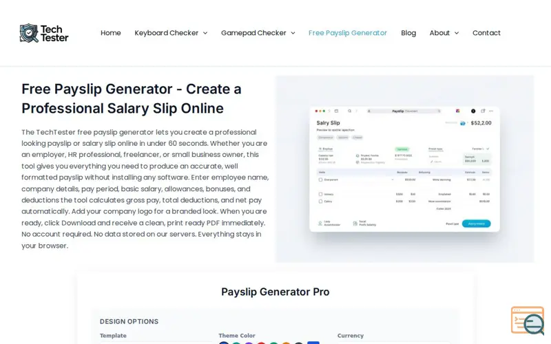 Screenshot of Tech Tester