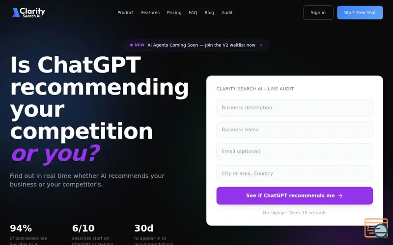 Screenshot of Clarity Search AI