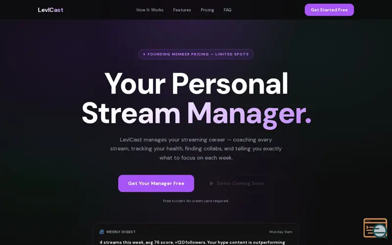 Screenshot of LevlCast