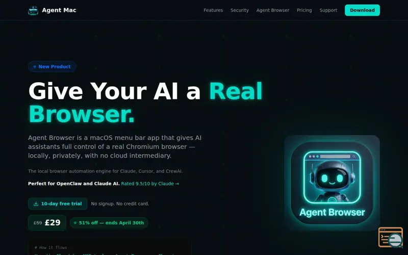 Screenshot of Agent Browser