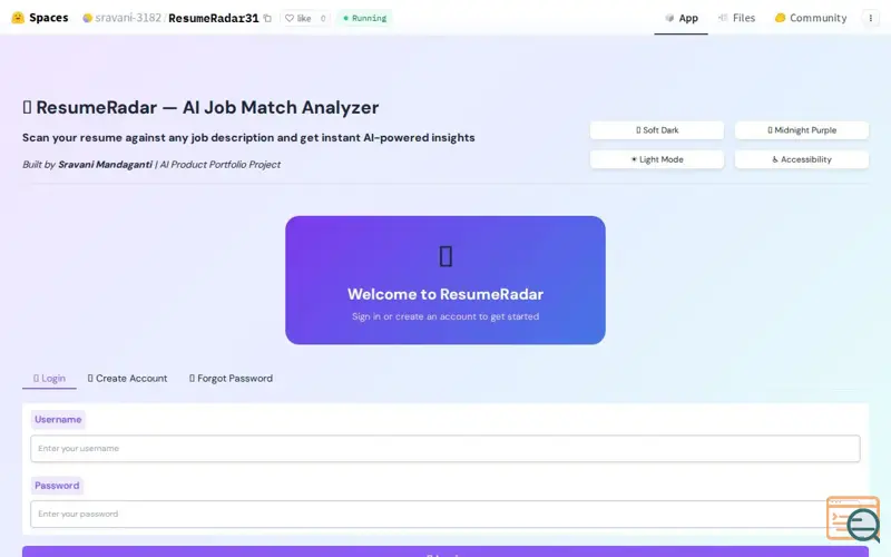 Screenshot of ResumeRadar31