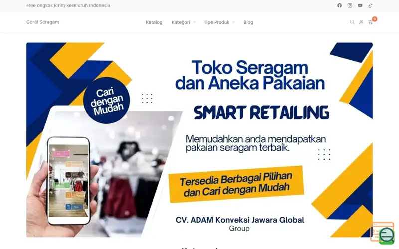 Screenshot of Toko Seragam Malang