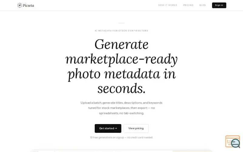 Screenshot of Picseta