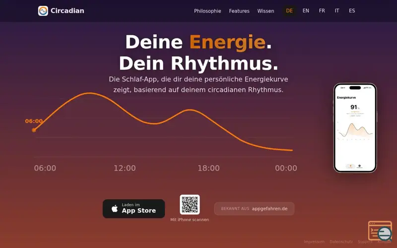 Screenshot of Circadian Energy