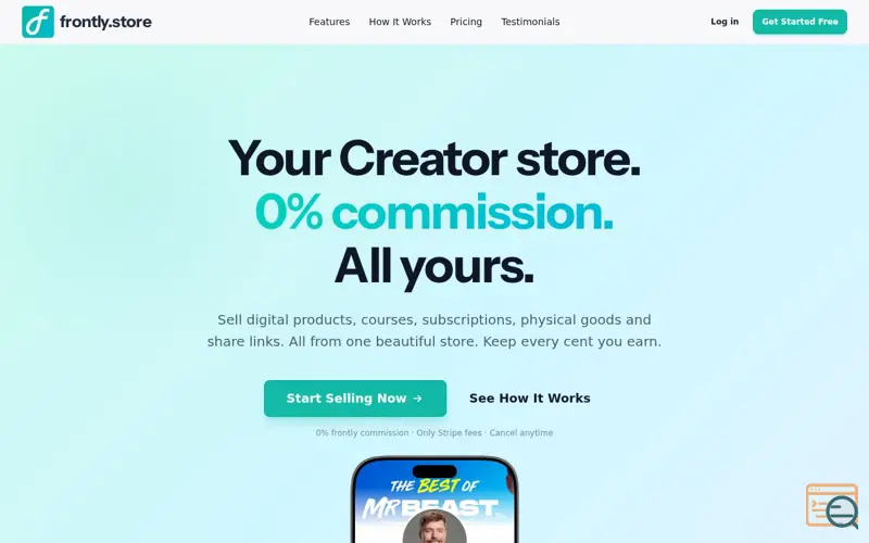 Screenshot of Frontly Store