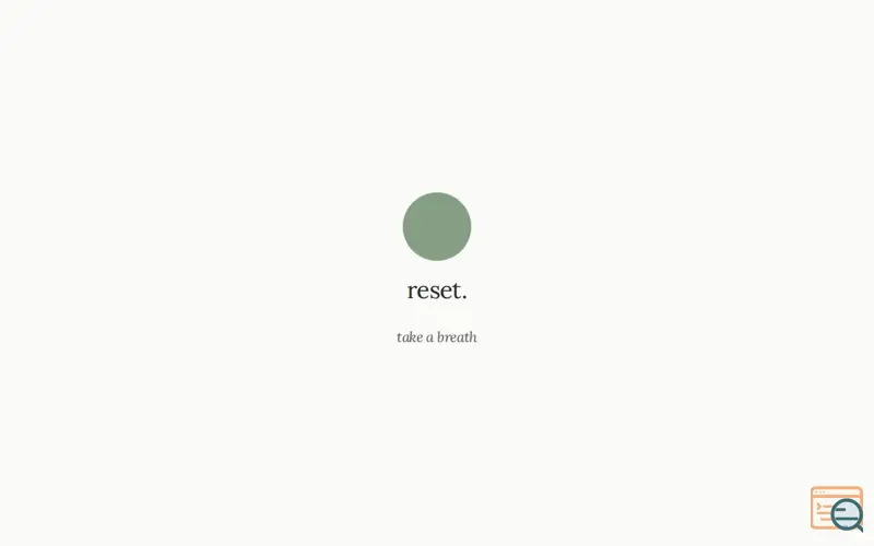 Screenshot of reset. — A quieter place