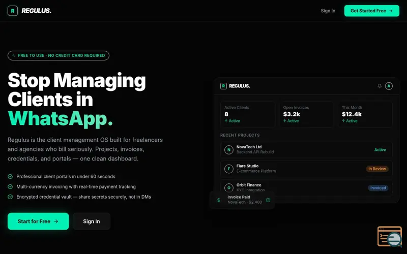 Screenshot of Regulus