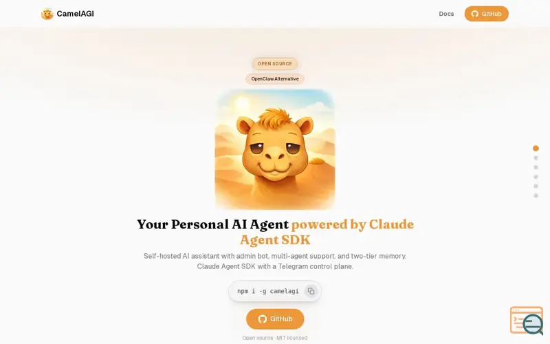 Screenshot of CamelAGI