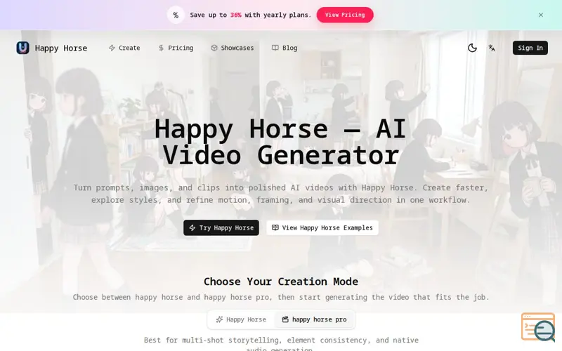 Screenshot of Happy Horse Video