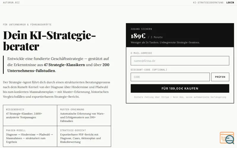 Screenshot of Strategy Consulter