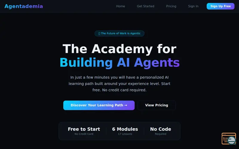 Screenshot of Agentademia