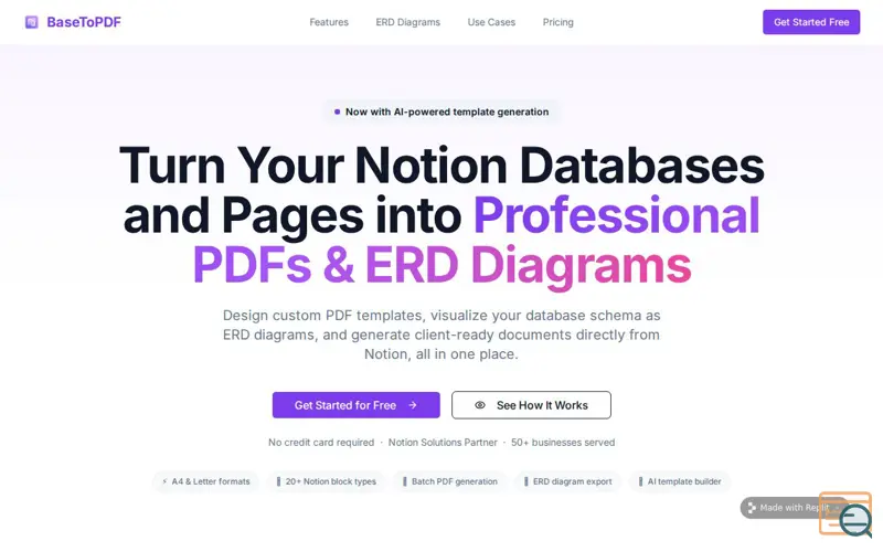 Screenshot of BaseToPDF