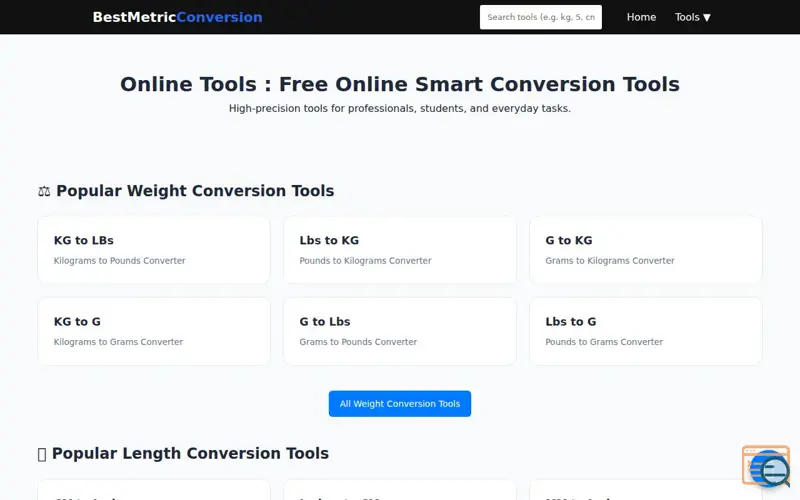 Screenshot of BestMetricConversion