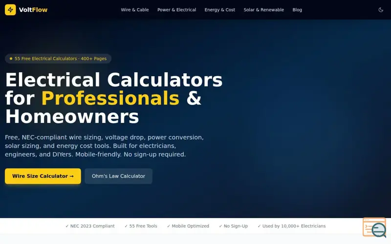 Screenshot of VoltFlow.net