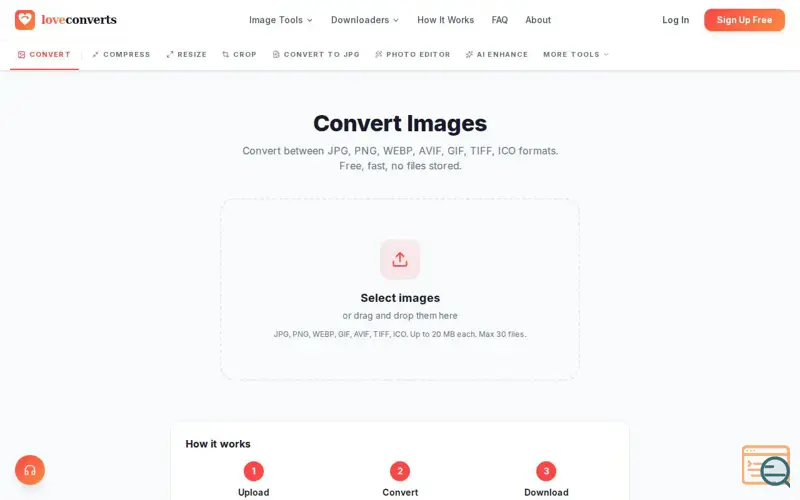 Screenshot of LoveConverts