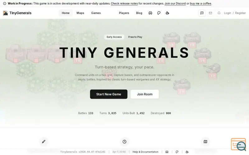 Screenshot of TinyGenerals