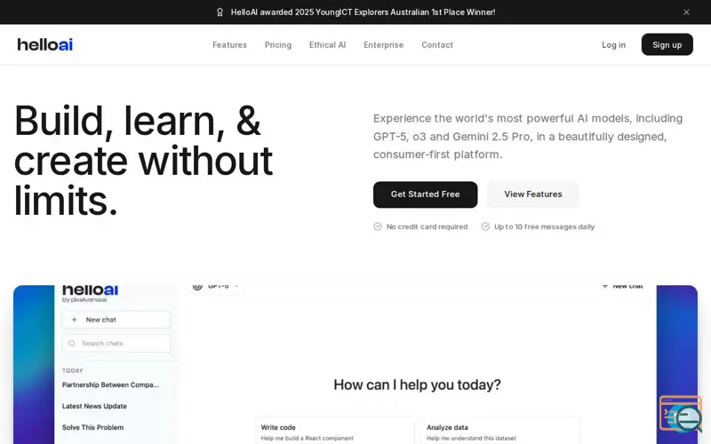Screenshot of HelloAI