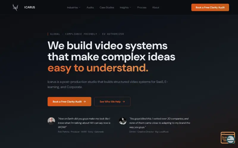 Screenshot of Icarus Productions