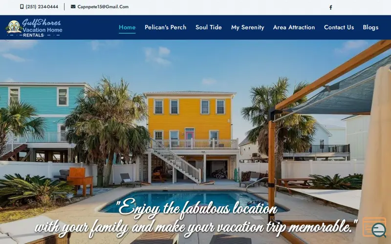 Screenshot of Gulf Shores Vacation Rentals