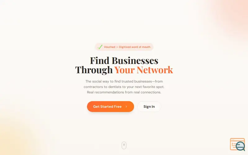 Screenshot of Vouchedfor