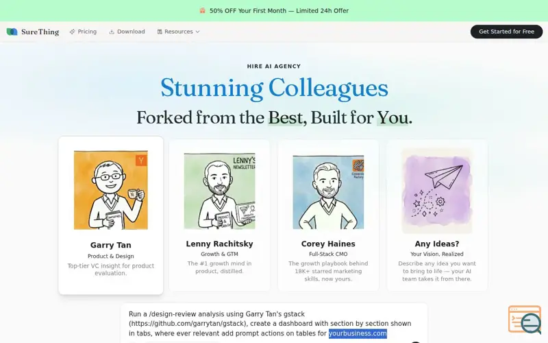 Screenshot of SureThing.io