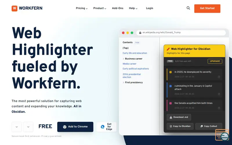 Screenshot of Web Highlighter for Obsidian