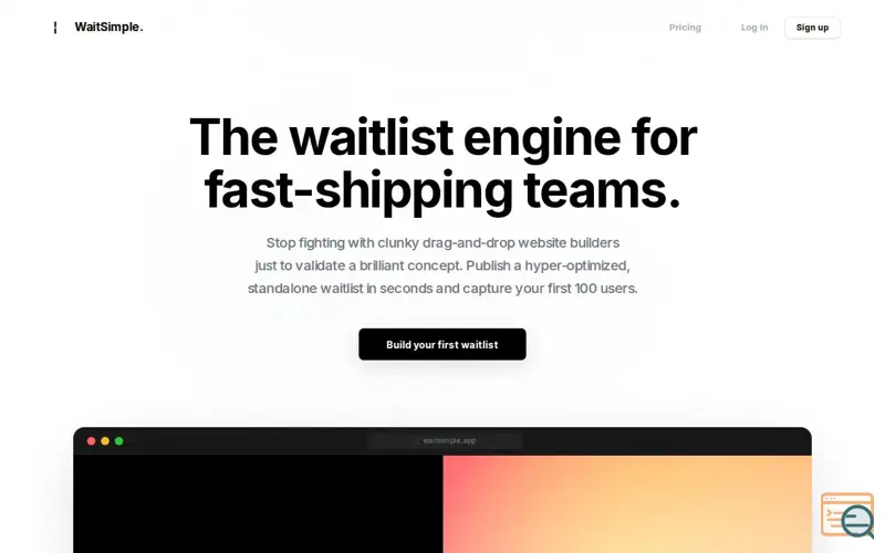Screenshot of WaitSimple