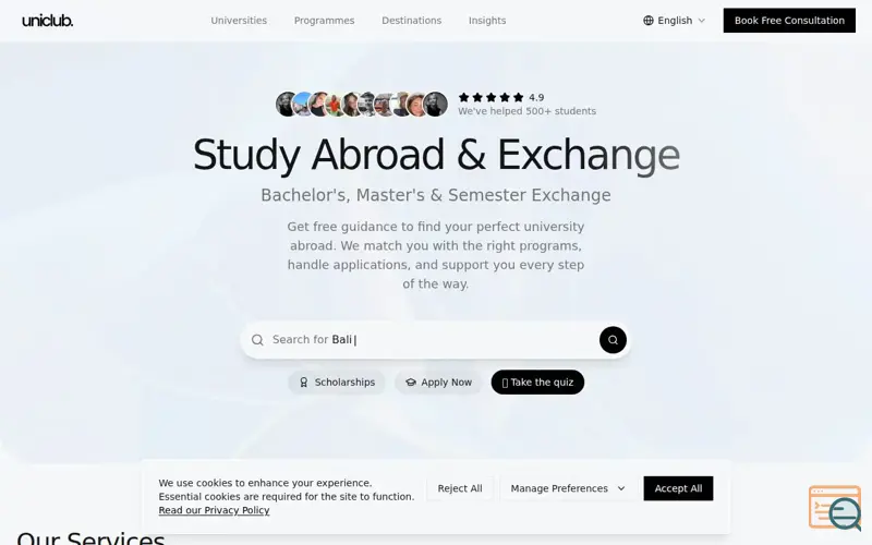 Screenshot of uniclub