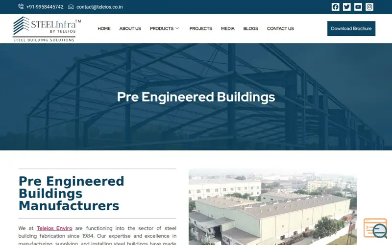 Screenshot of Pre Engineered Building Manufacturers