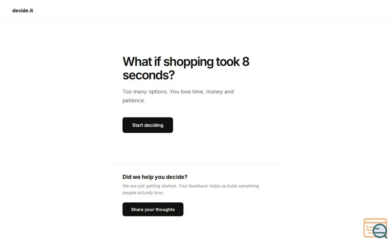 Screenshot of decide.it