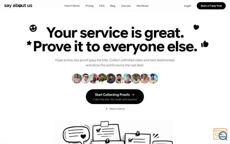 Screenshot of Say About Us