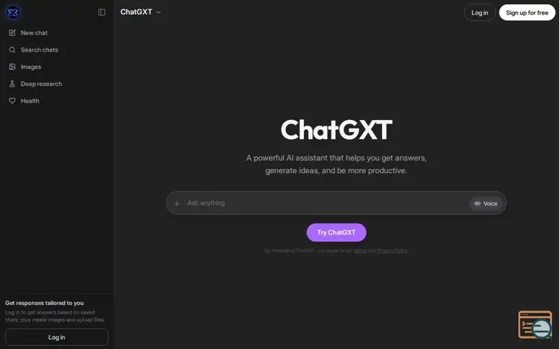 Screenshot of ChatGXT