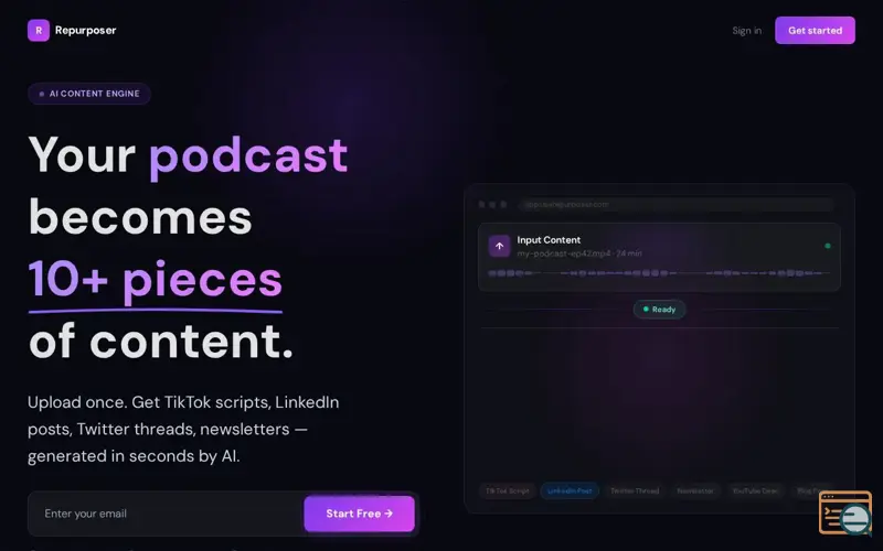 Screenshot of UseRepurposer