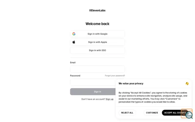 Screenshot of Music Marketplace by Eleven Labs