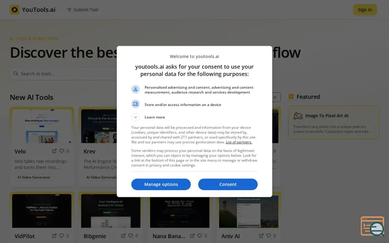 Screenshot of YouTools.ai