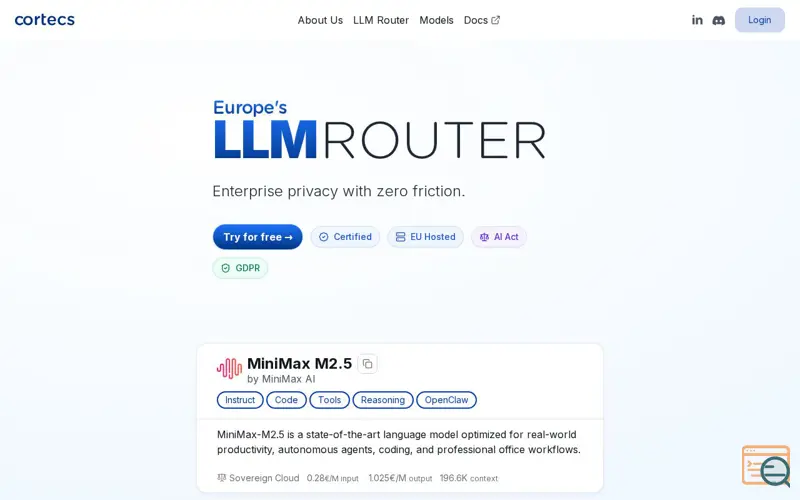 Screenshot of cortecs