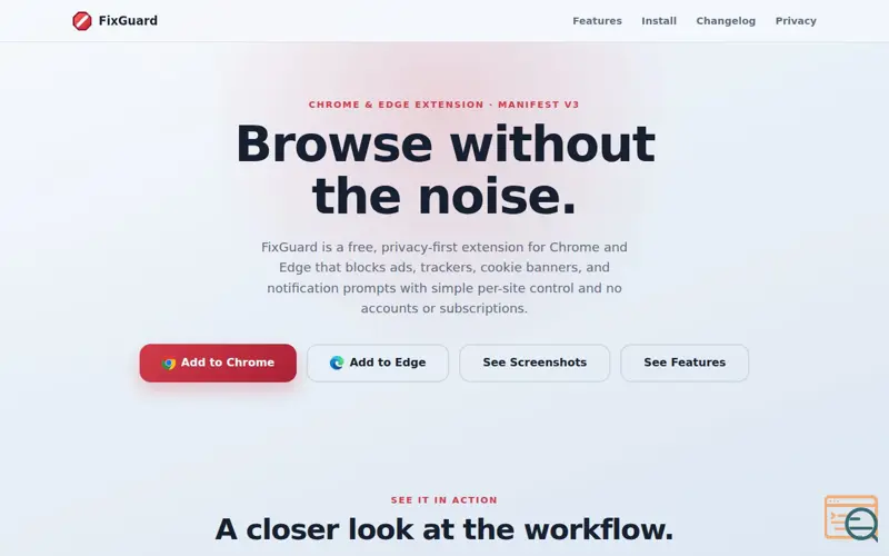 Screenshot of FixGuard