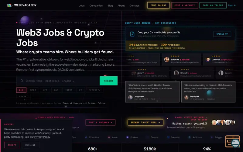 Screenshot of web3vacancy
