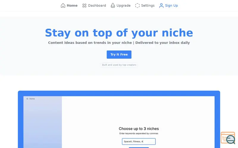 Screenshot of NicheMint