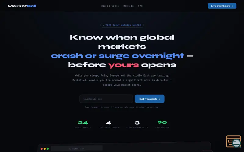 Screenshot of MarketBell