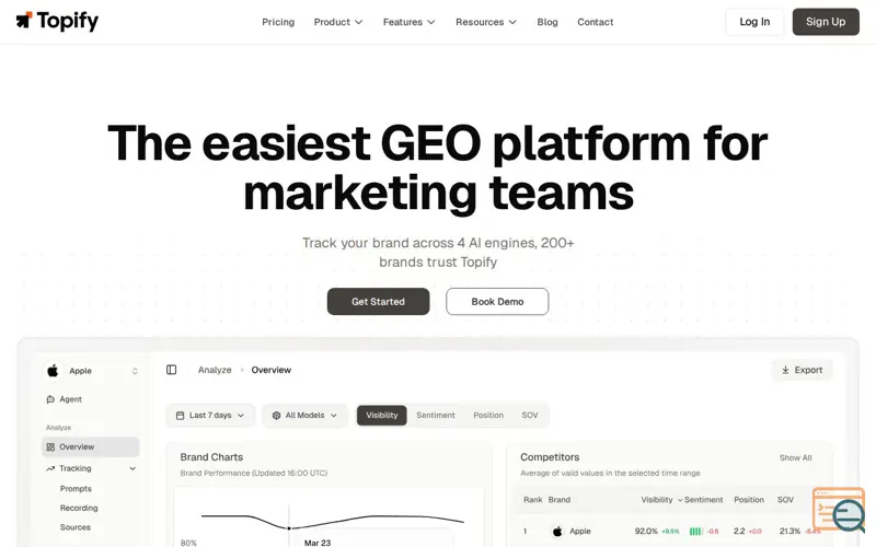 Screenshot of Topify