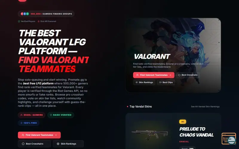 Screenshot of Premate.gg