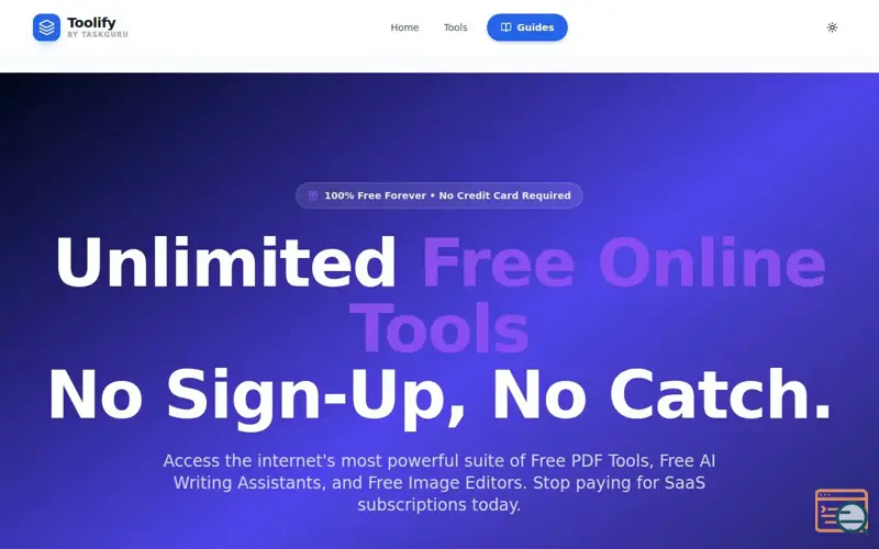 Screenshot of TaskGuru