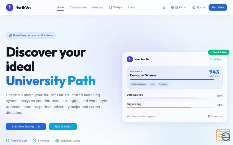 Screenshot of NorthVoy