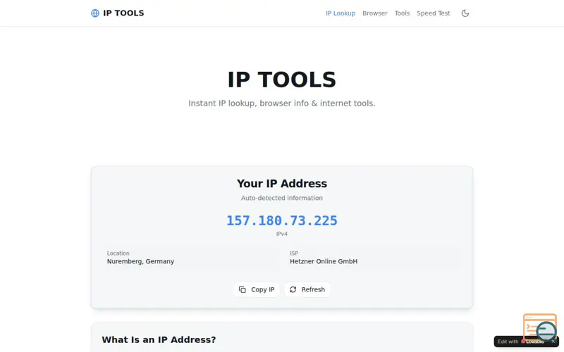 Screenshot of BEST FREE IP TOOLS